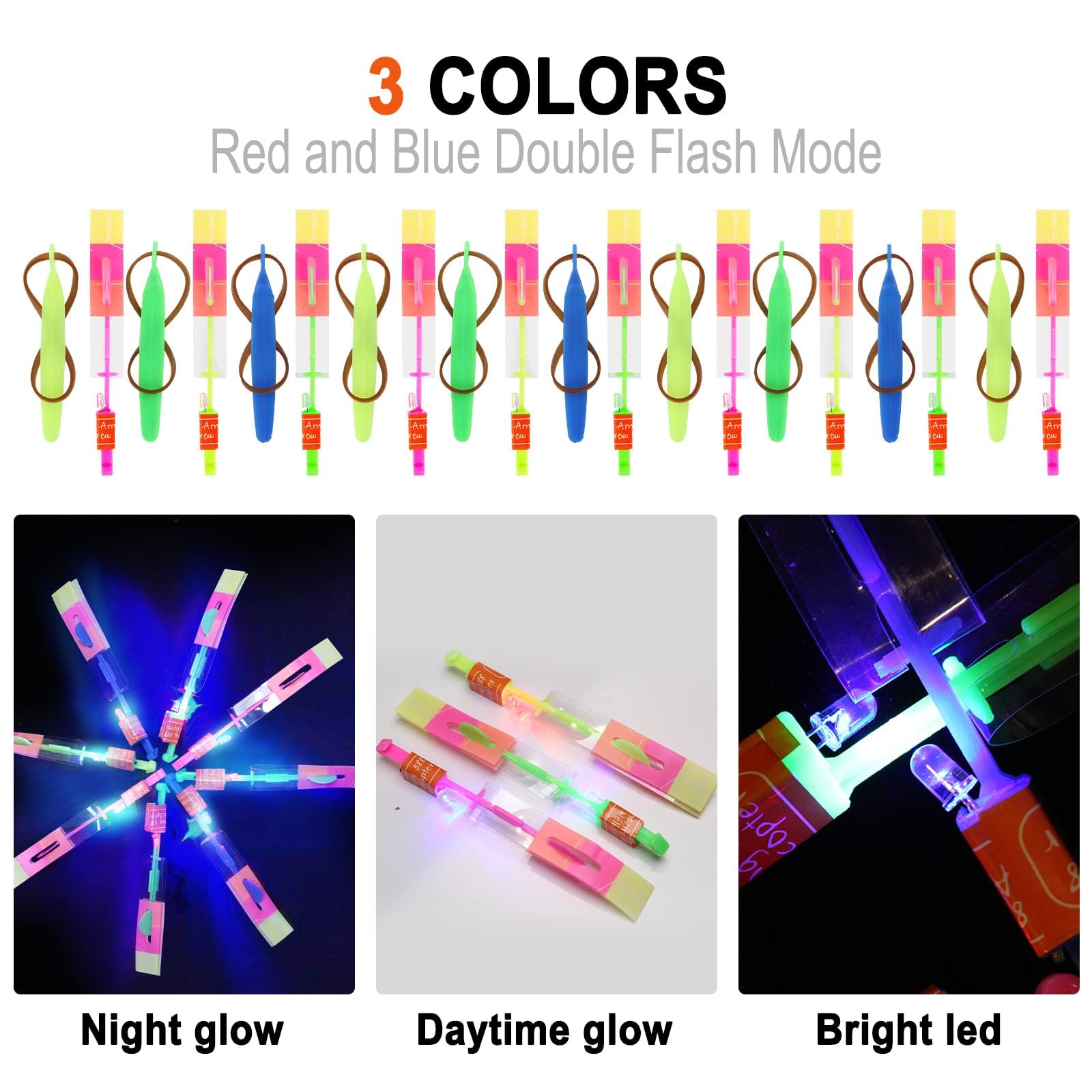 Fionda Luminosa Con Elicotteri LED E Giocattoli Rimbalzini | 20 Pezzi, Per Feste, Compleanni, Sacchetti Regalo, Colori Assortiti