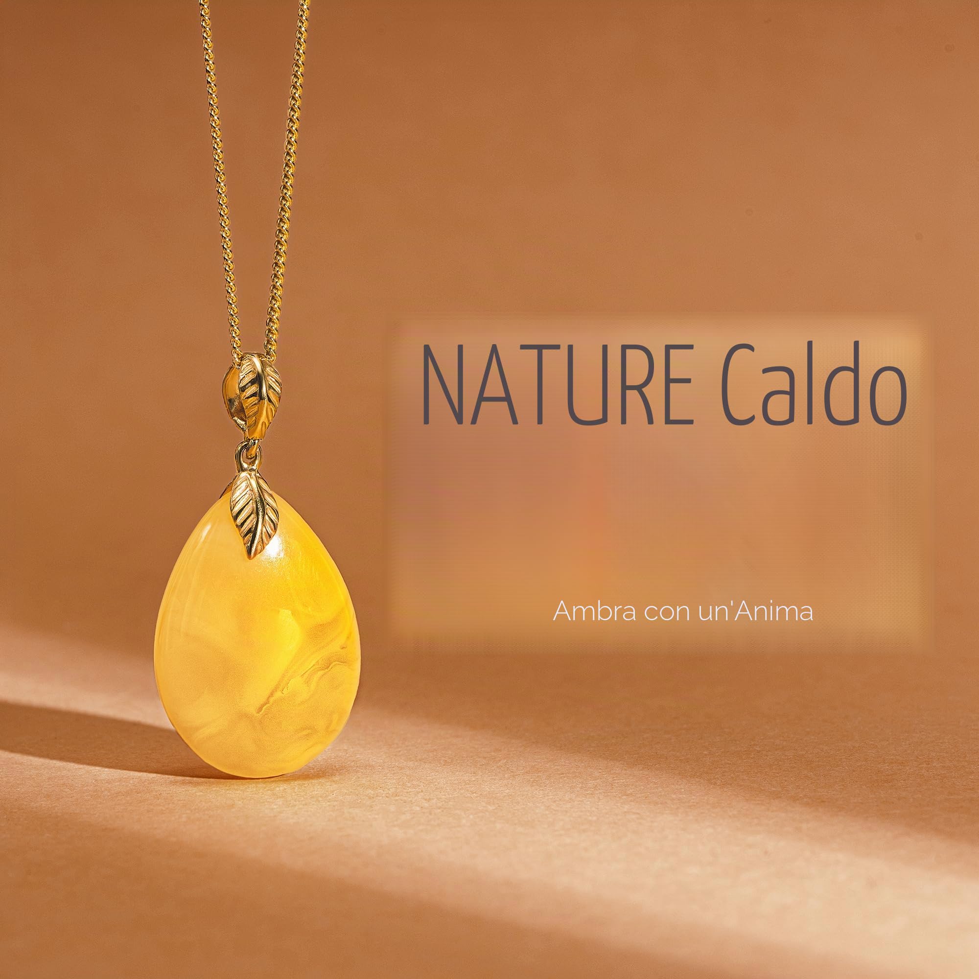 Ciondolo in ambra baltica da donna, scintillante goccia di ambra con fiocchi, argento sterling placcato oro ag925, ambra cognac gioielli da donna