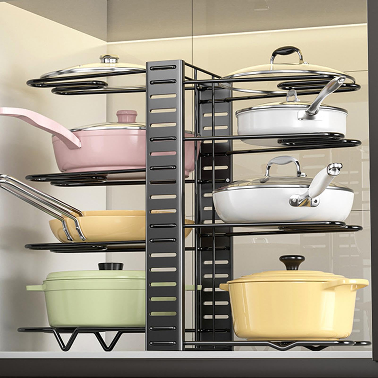 Organiseur de casseroles et poêles sous le placard, support de casseroles