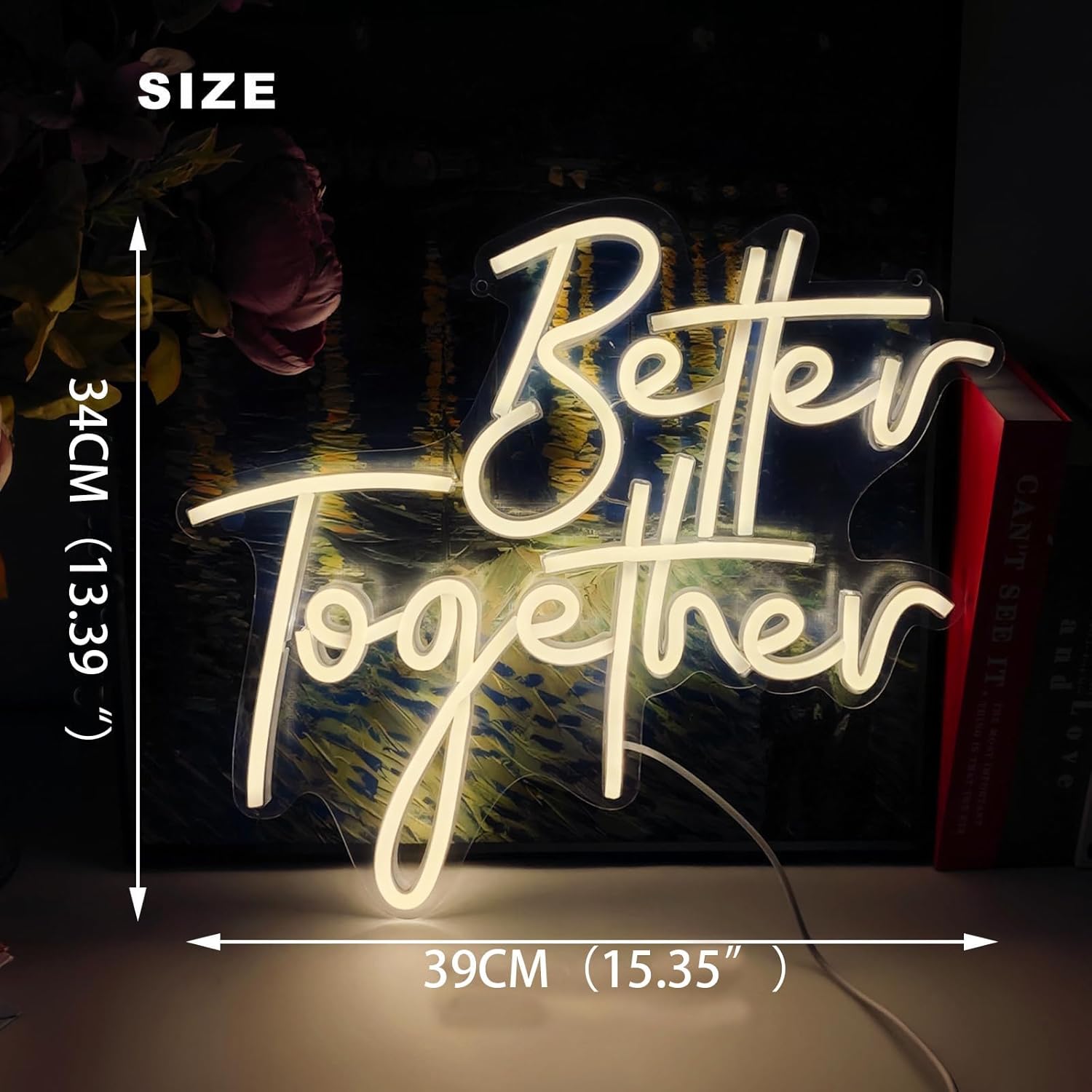 Ulalaza Better Together LED Neon Sign Night Light for Wall Party Décor Bedroom Room Bar Wedding Home Birthday Art Decoration Christmas with USB Chain Light modulator 5v - Image 2