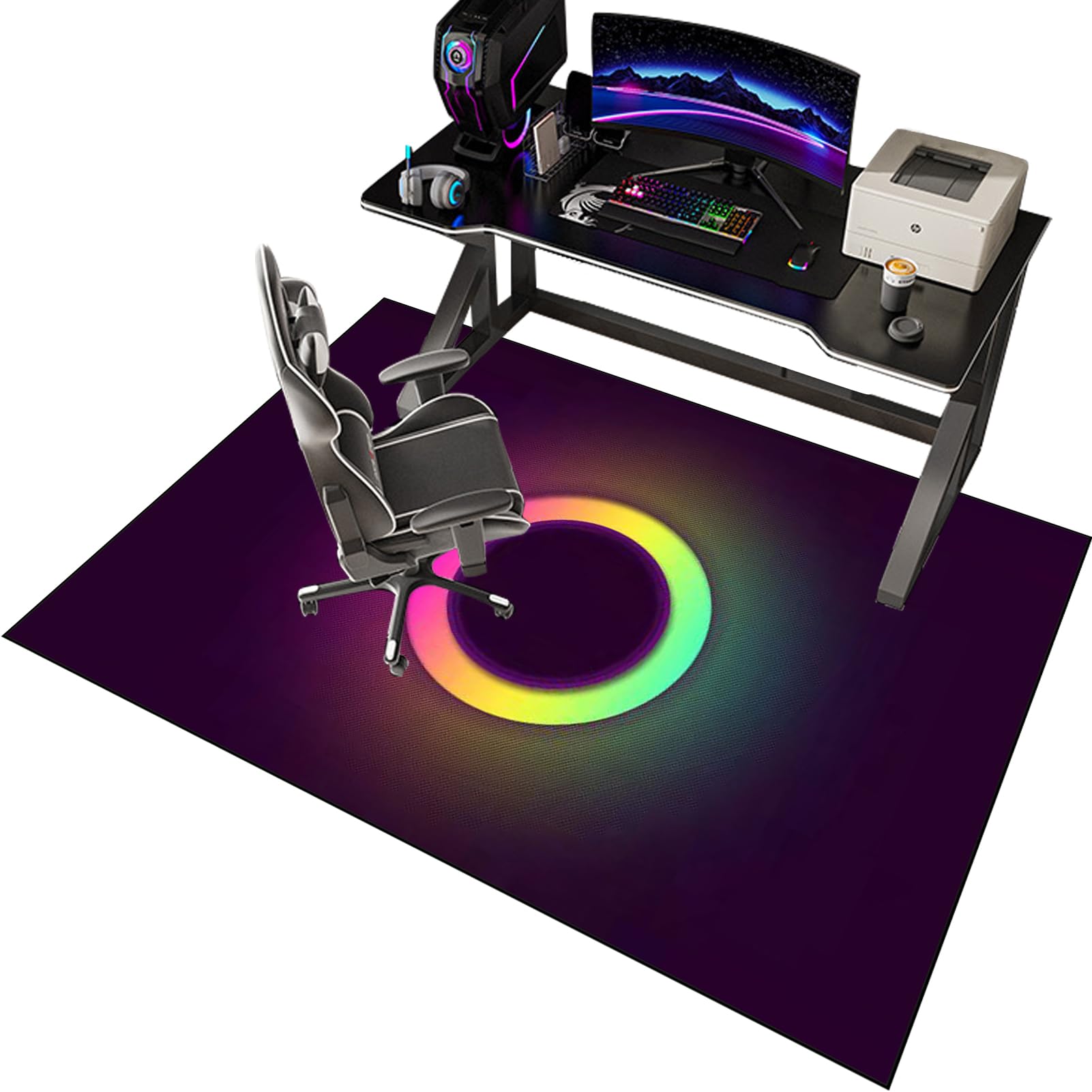 EYKWKB 80 x 120 cm Gaming Chair Mat for Carpet Floors, Chair Mat for Hard Floor, Carpet Protector Chair Mat, Office Chair Mat Desks Mats Large, Floor Protector for Home Office Study Wooden Floors