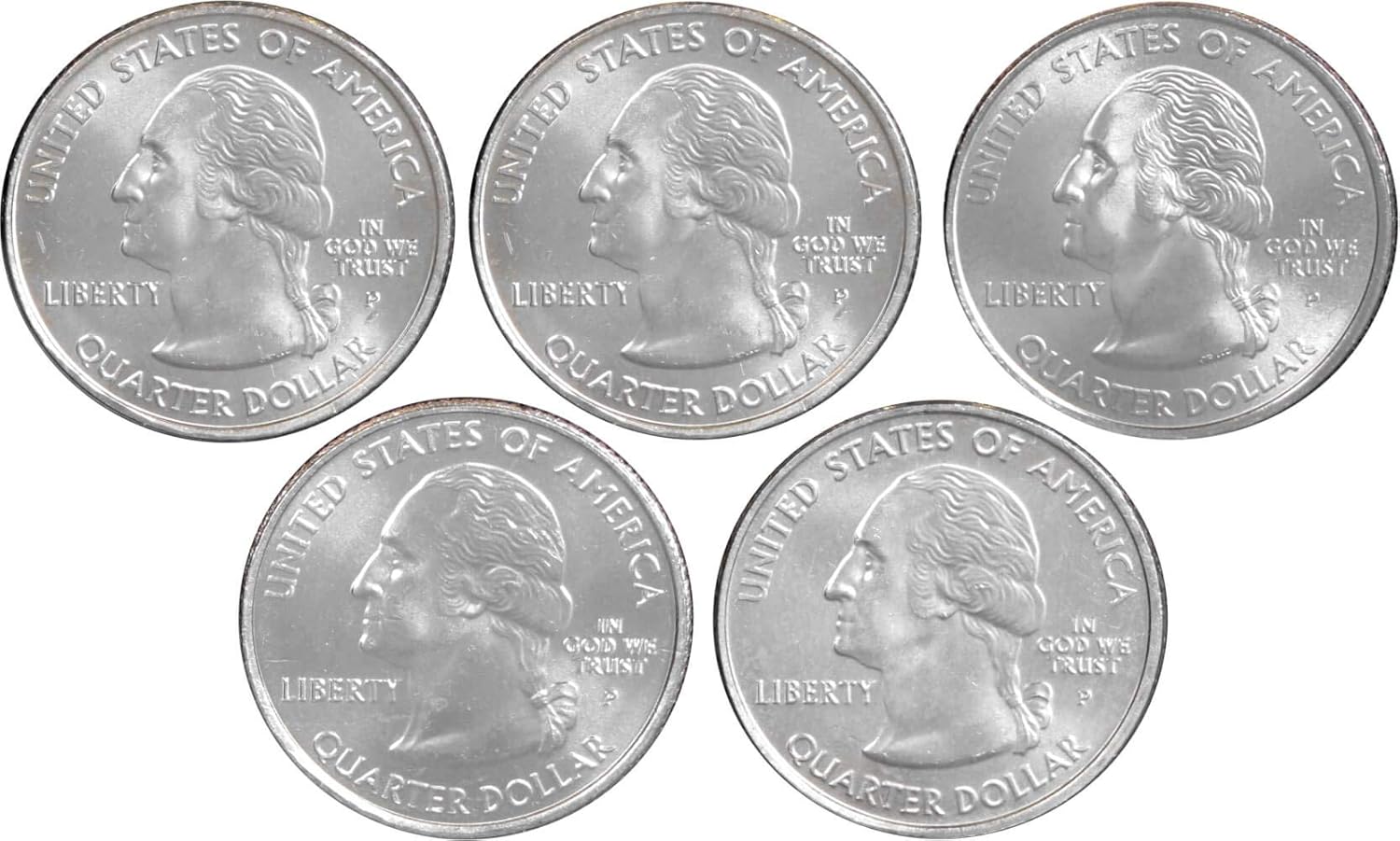 2007 P State Quarter 5 Coin Set BU Uncirculated Mint State 25c Collectible Thumbnail