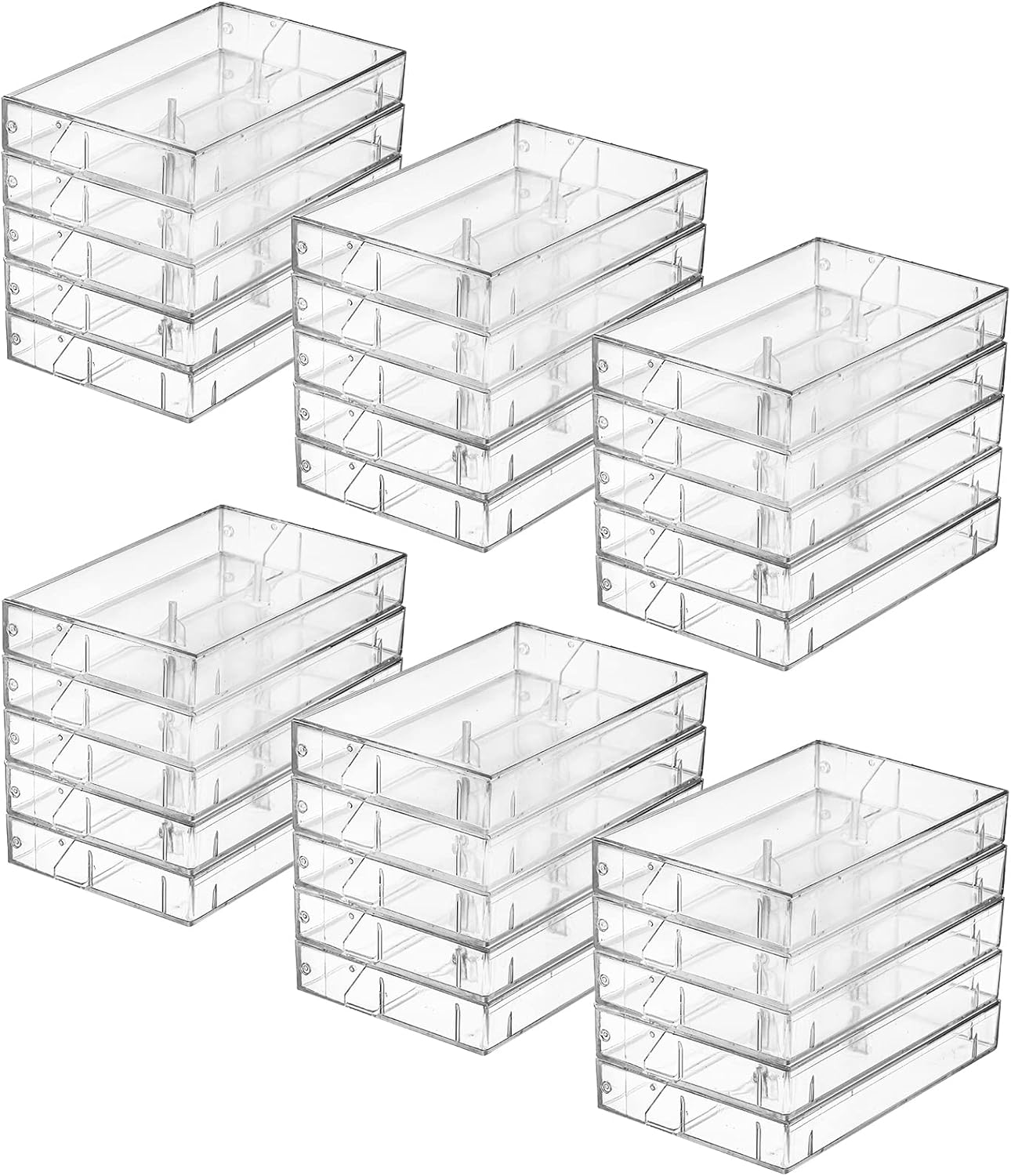 Fasmov 30 Pack Cassette Tape Case, Clear Plastic Cassette