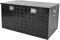 Vista 35 de Caja de herramientas de aluminio chapada en negro de 39 pulgadas para camioneta, almacenamiento para caja de camioneta pickup, caja de lengua