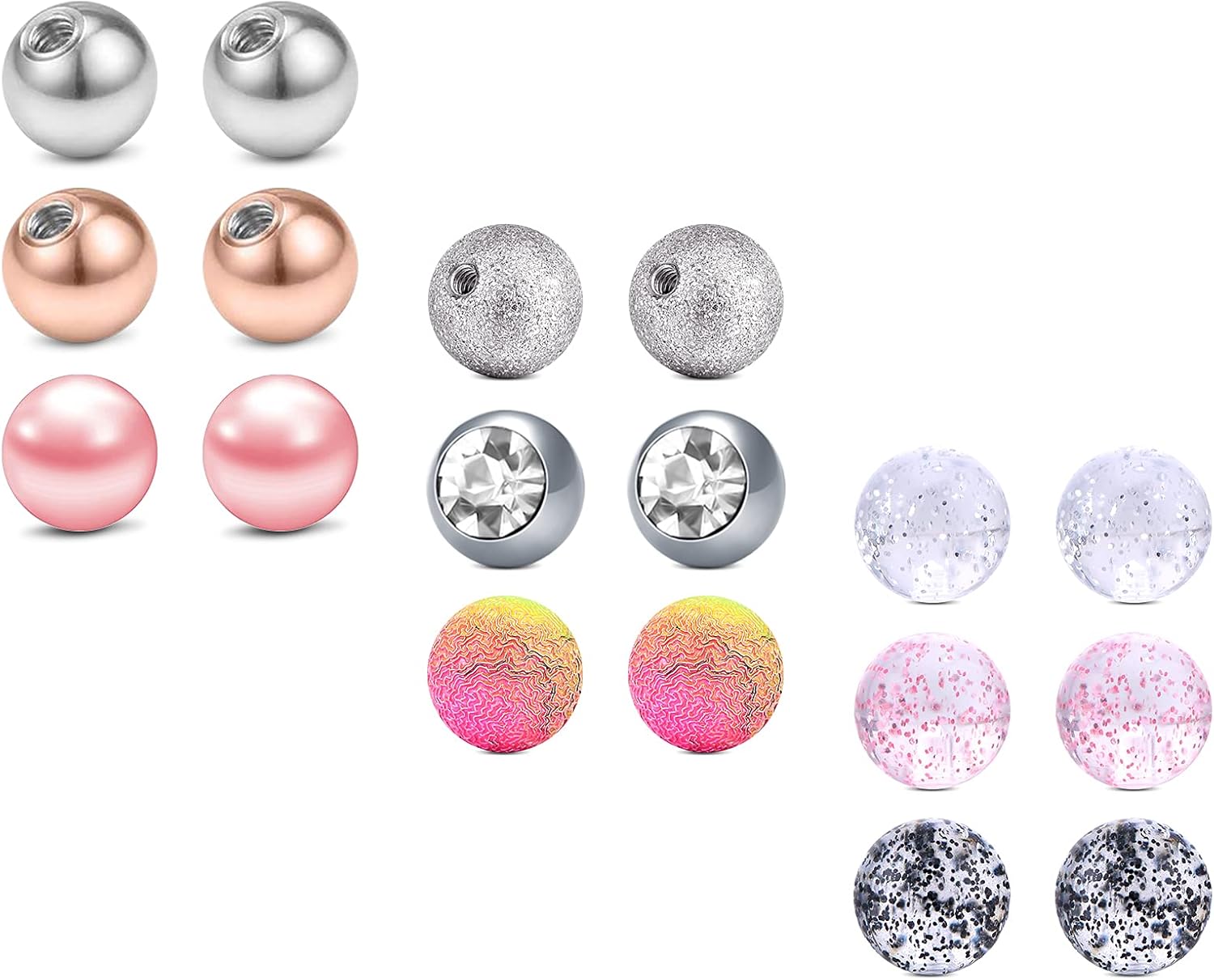 Piercing Barbell Per Interno Titanio Astm F-136 (Orecchio,Lingua,Capezzolo - Foto 7