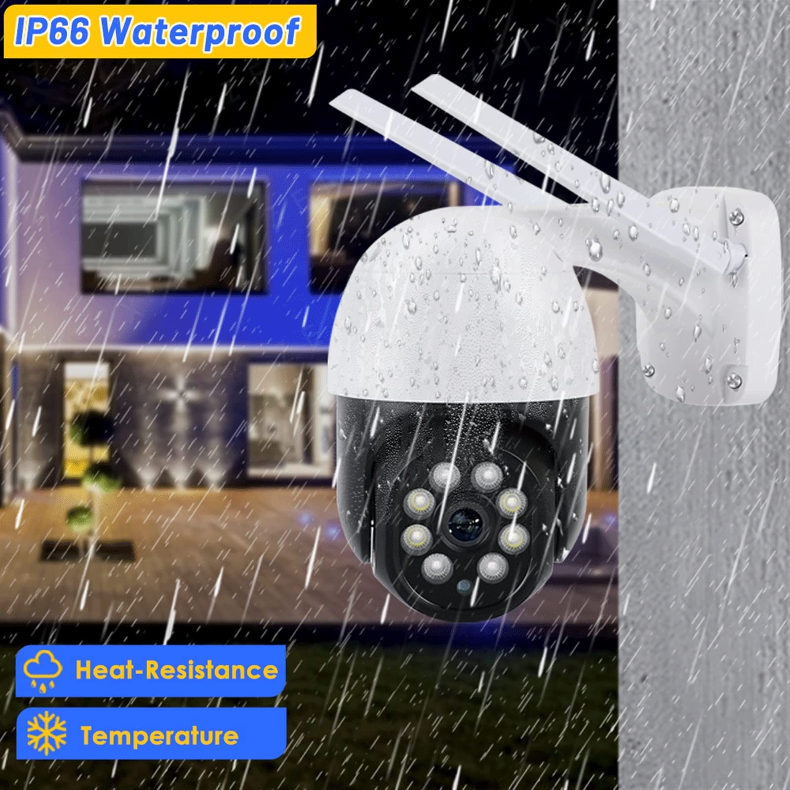 Kamera bezpieczeństwa, Kamera IP 5MP PTZ 4-krotny zoom cyfrowy AI Wykrywanie ludzi Bezprzewodowy nadzór Bezpieczeństwo CCTV Kolor Noktowizor(IP Camera Add 32G)