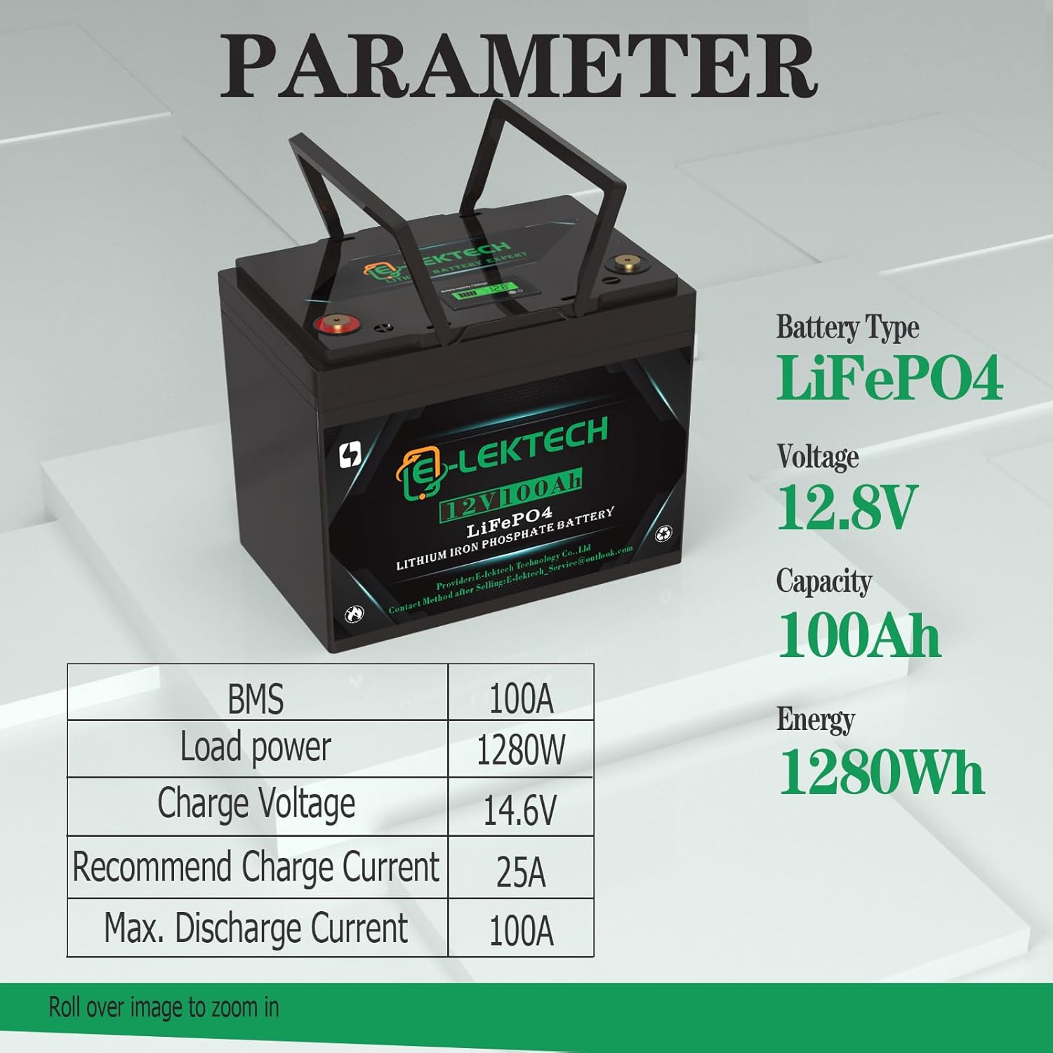 12V 100Ah LiFePO4 Battery Built-in 100A BMS, Up to 10000 Deep Cycle, Group 24 Trolling Motor Lithium Battery, Perfect for RV, Solar, Marine, Camping, Home Energy Storage