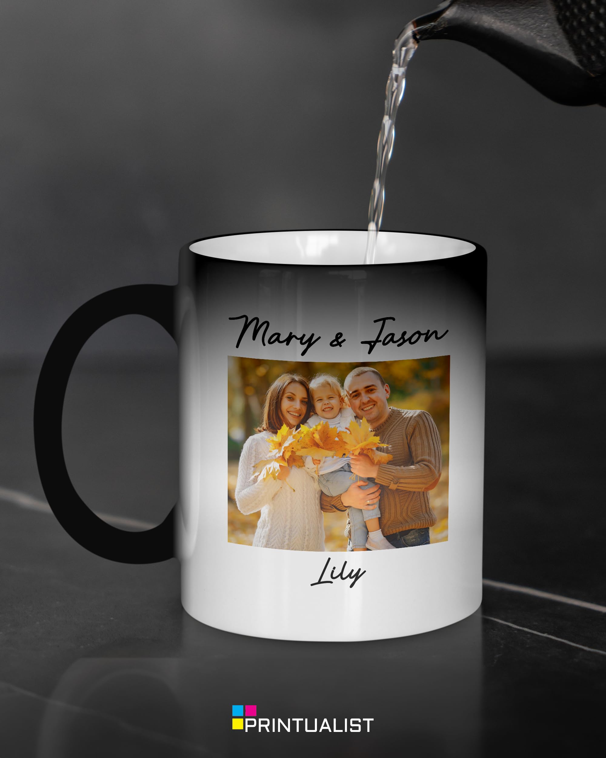 Amazon.com: Personalized Magic Coffee Mug with Photo, Text - 11 & 15 oz  Custom Heat Sensitive Color Changing Ceramic Tea Cup, Unique Gift for Men  Women Birthday Anniversary, Tazas Mgicas Personalizadas con