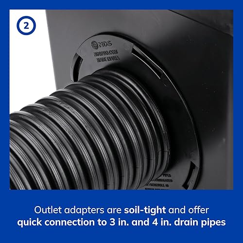 Miniatura 4 de Kit de drenaje para lavabo cuadrado NDS 1200BKITRTL1PK con drenaje de lavabo de 2 aberturas, 2 adaptadores, 1 tapón de salida y 1 rejilla de drenaje