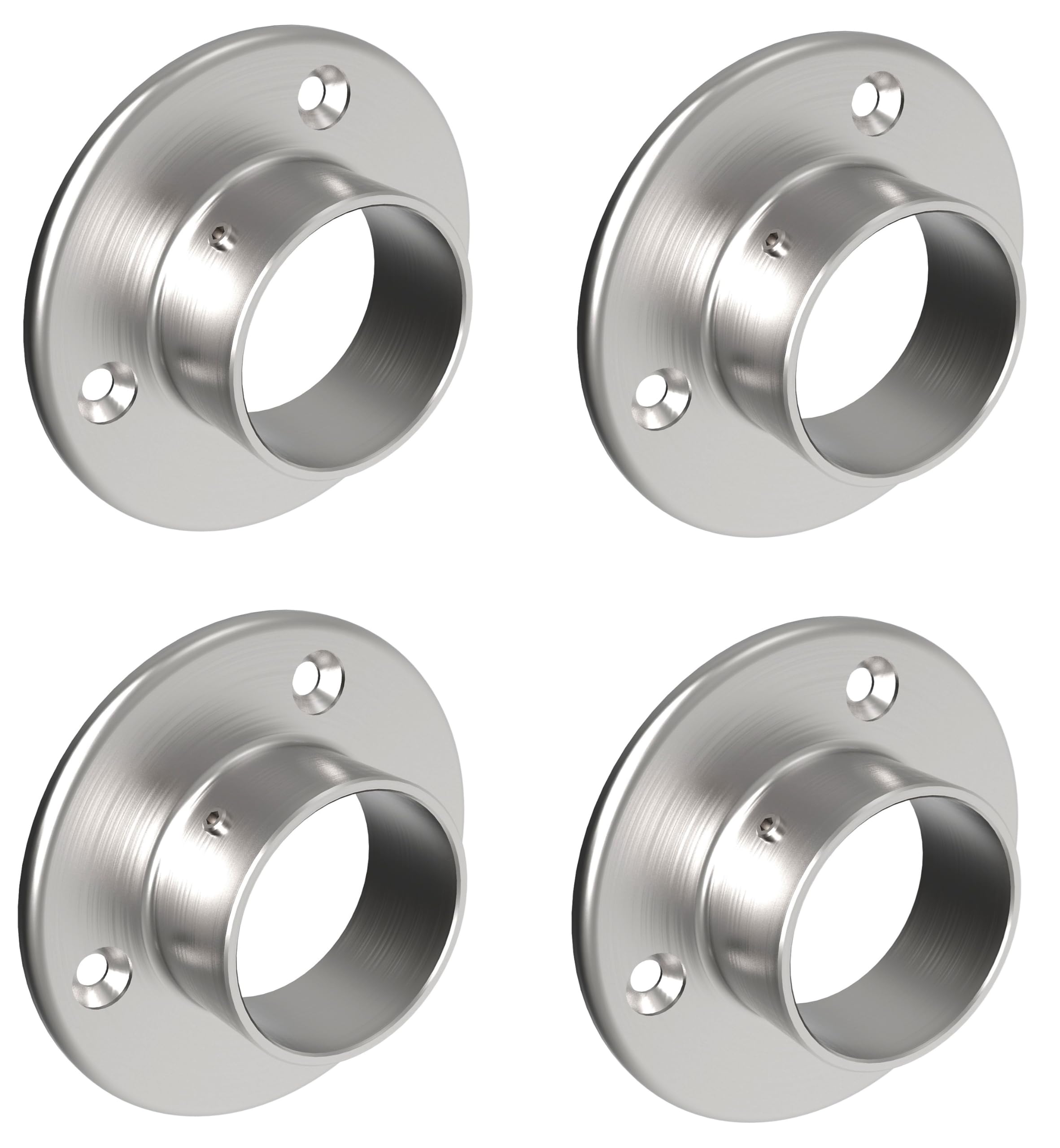 Sellon24® 4 x raccordo a parete in acciaio inox per tubo Ø 42,4, raccordo da parete a pavimento, flangia V2A, adattatore per piedini, ringhiera S24U-0505-042-B