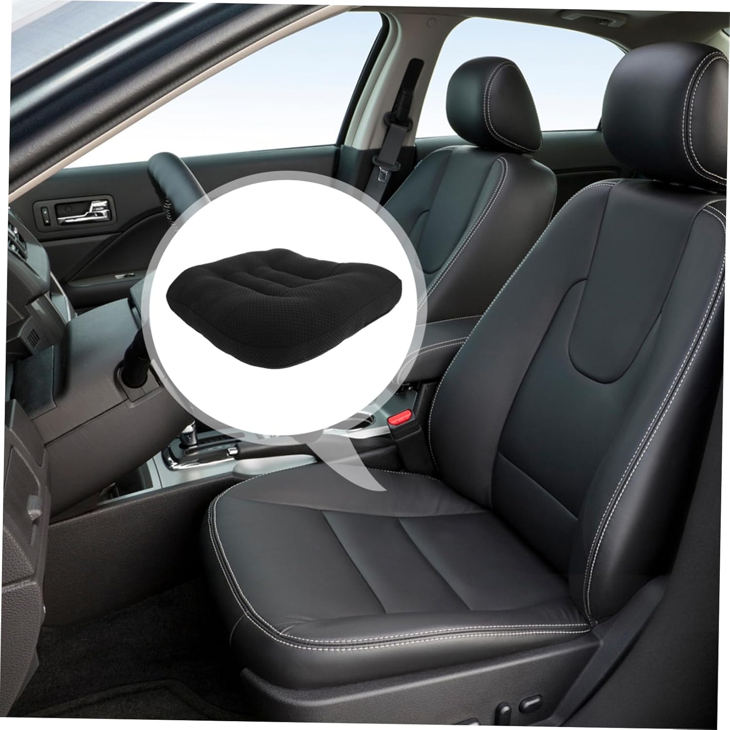 VOSAREA Short Heightening Car Seat Cushion for Drivers Non- Support Mat for Improved Visibility Comfort Versatile Use for Cars Office Chairs Dining More Design