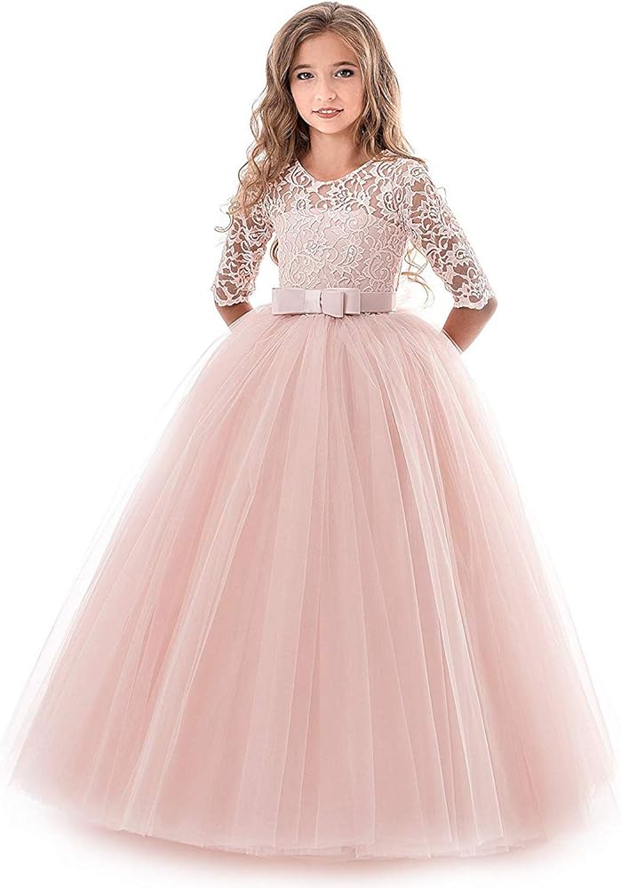 Amazon.com: TTYAOVO Girls Embroidered Prom Gowns Luxury Wedding Birthday  Party Princess Long Dresses Size(130) 7-8 Years Pink: Clothing, Shoes &  Jewelry