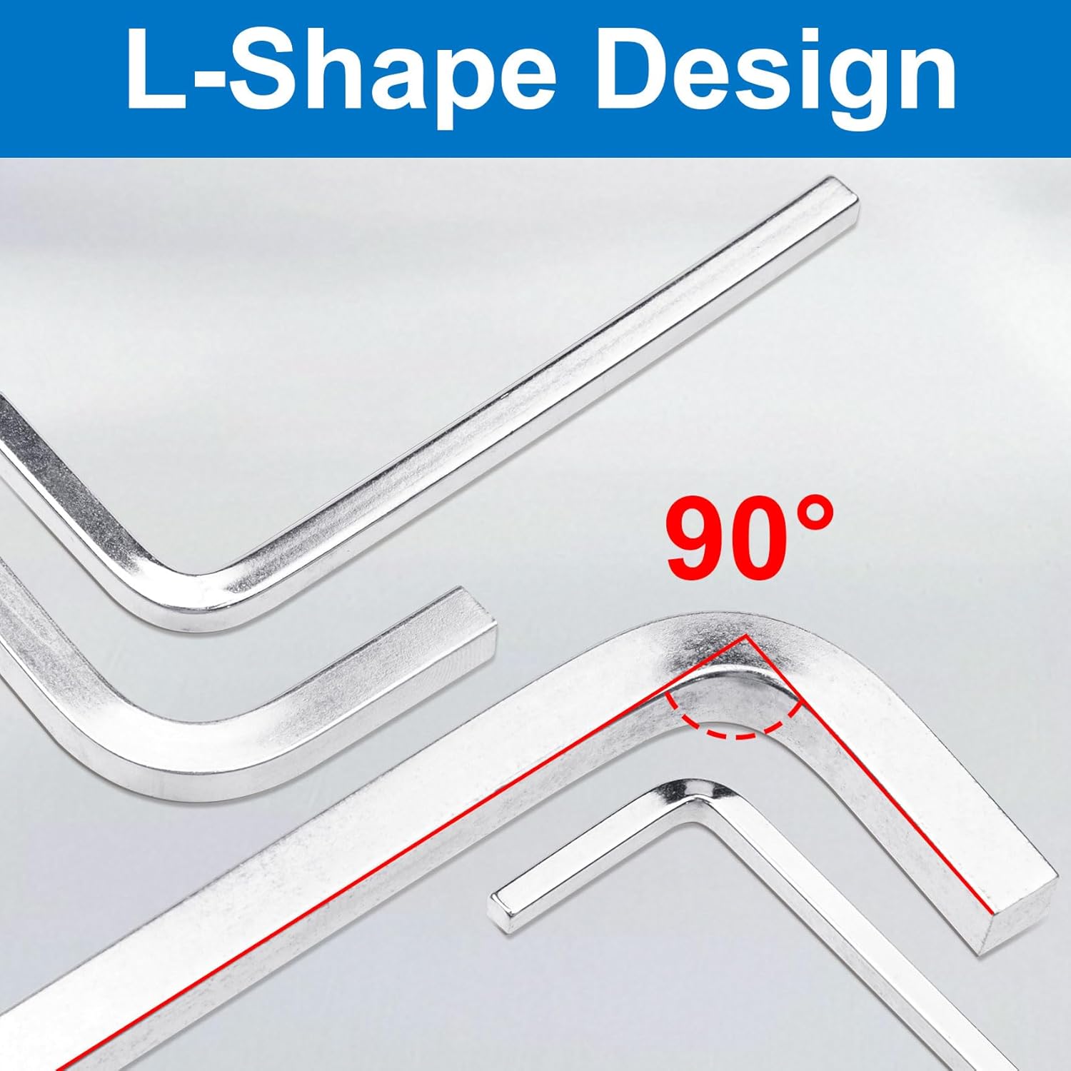5pcs L Shaped Square Head Wrench Set, 3/4/5/6/7 mm, Chromium Vanadium Steel Allen Wrench for Pocket Hole Screws