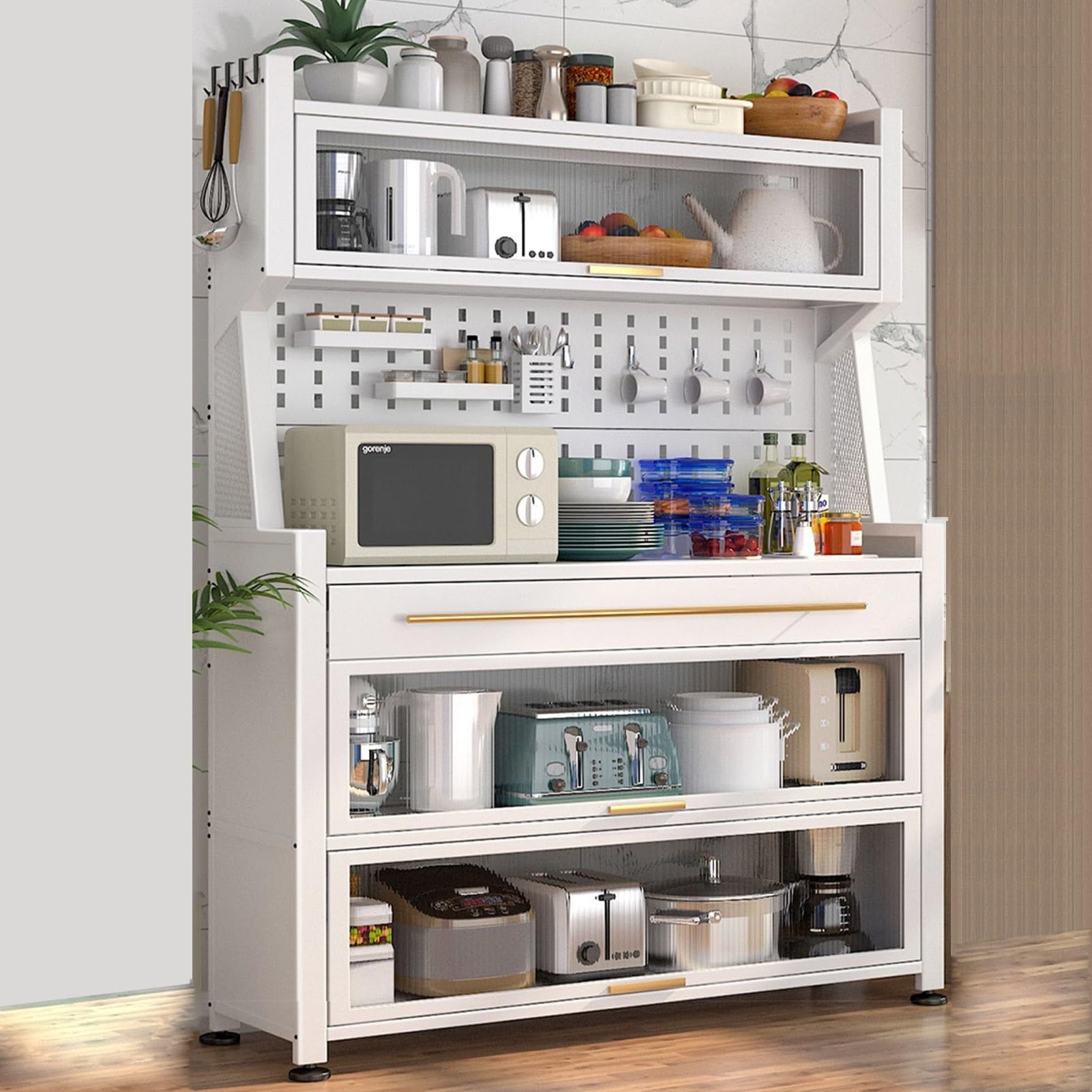 Meuble de rangement cuisine pour optimiser l'espace micro-ondes