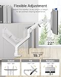 monTEK Heavy-Duty Monitor Arm for 17-57" Ultrawide Curved Screen, Supports up to 59.4 lbs, Adjustable Gas Spring Arm, 75/100 VESA Mount, Clamp & Grommet Desk Monitor Mount Single, White