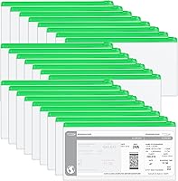 Vista 12 de Marspark 100 piezas de estuche transparente para lápices con cremallera, sobre a granel con bolsillo para etiquetas, sobres de plástico transparente