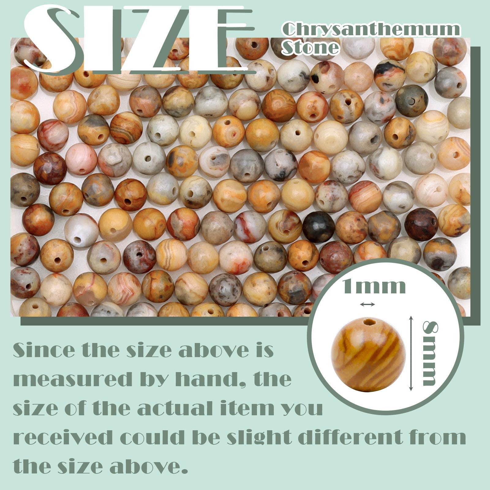 8mm Round Earth Tone Agate Gemstone Beads - Image 2