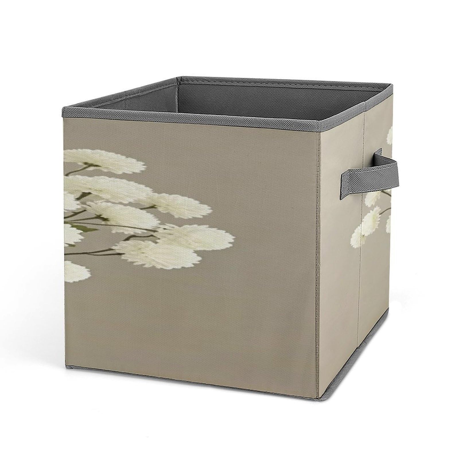 FekiLoot White Chrysanthemums Storage Bins Storage Baskets