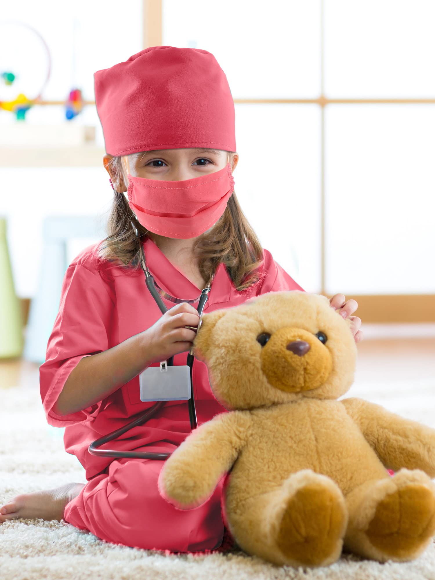 Puteraya Kids Doctor Costume Set Surgical Doctor Suit Kit Scientist Uniform with Stethoscope Toys for Boys Girls Dress Up Halloween Cosplay (Doctor Costume Set 2 - Image 4