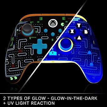 PowerA Wireless Controller for Xbox Series X|S - PAC-MAN SE, hall effect thumbsticks, low latency wireless, officially licensed, works with Xbox One and Windows 10/11
