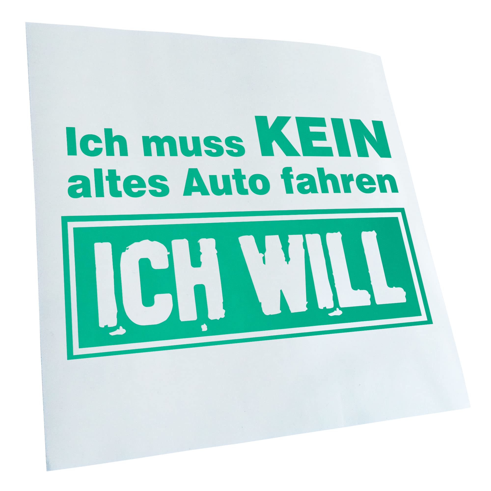 Kiwistar - Car Sticker - Turquoise - 50 x 31 cm No Old Car ... Design No. 2 - Rear Window Car Sticker Weatherproof for Car Truck Moped Truck - Sticker Exterior Self-Adhesive Tuning Accessories for