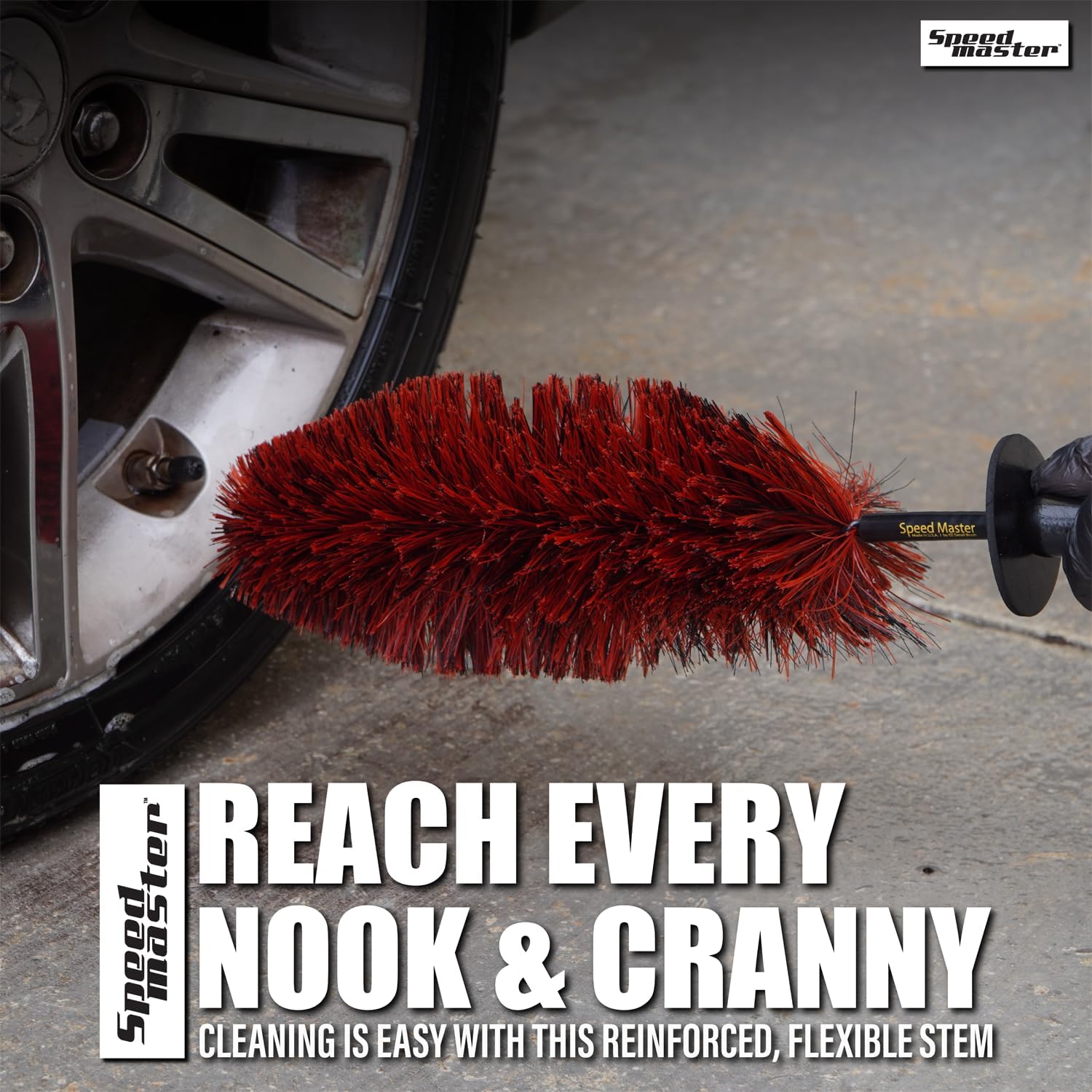 Speed Master Wheel Brush | Memory Foam Bristles | Safe on All Wheel Types | Clean Your Wheels with Ease! - Image 5