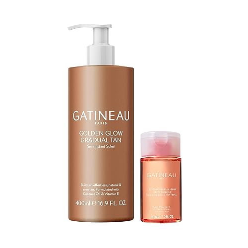 Gatineau - Golden Glow Gradual Tan (400ml) + Exfoliating PHA+BHA Glow Tonique (30ml), for Glowing Skin - Golden Glow & Glow Tonique Set