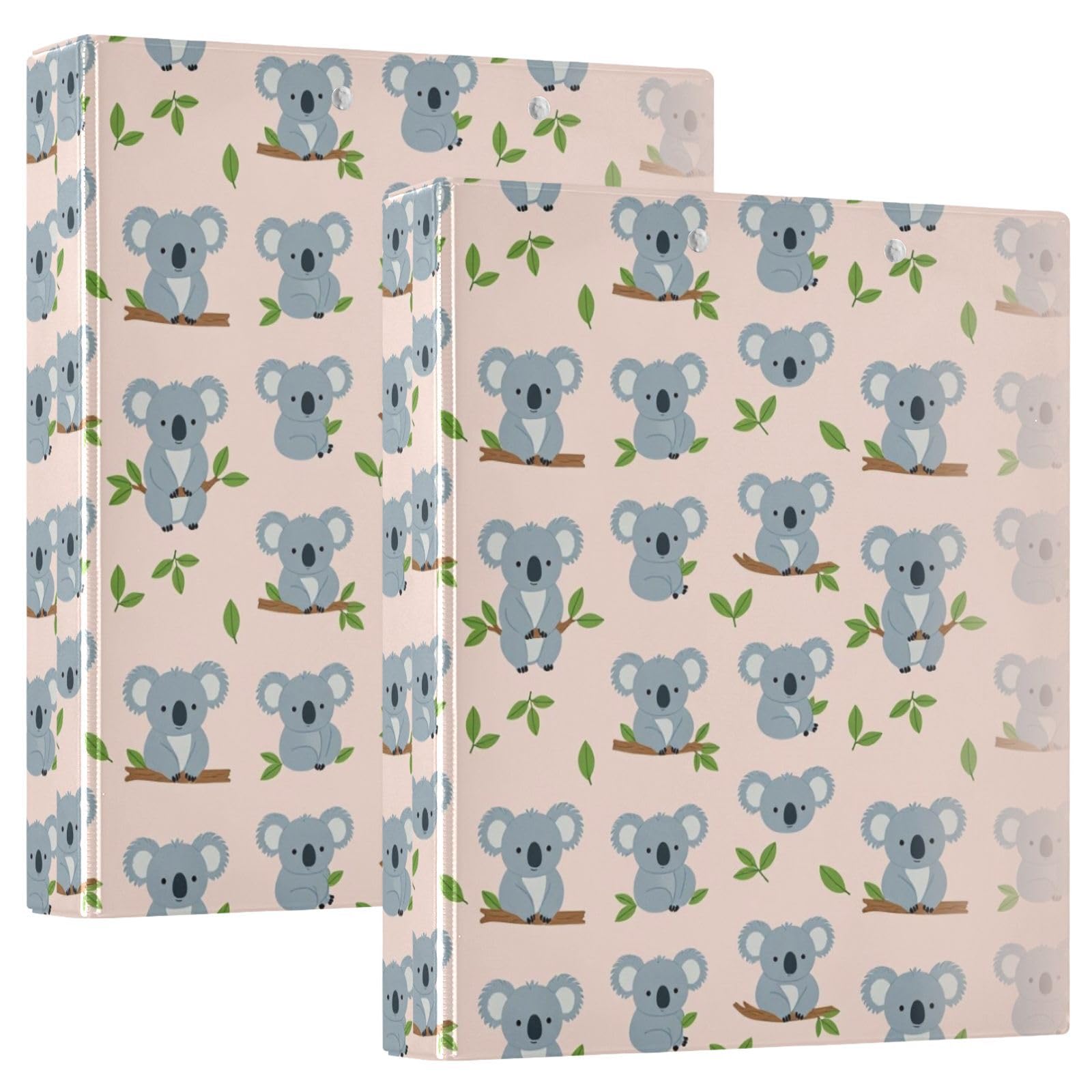 1 e 1/2 Pollice Raccoglitori Carino Cartone Animato Grigio Koala