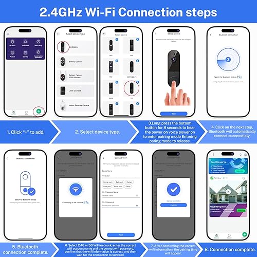 Miniatura 7 de Cámara de timbre de video inalámbrico de 1080p, detección humana AI, conversación de 2 vías, vista en vivo, visión nocturna, almacenamiento en la