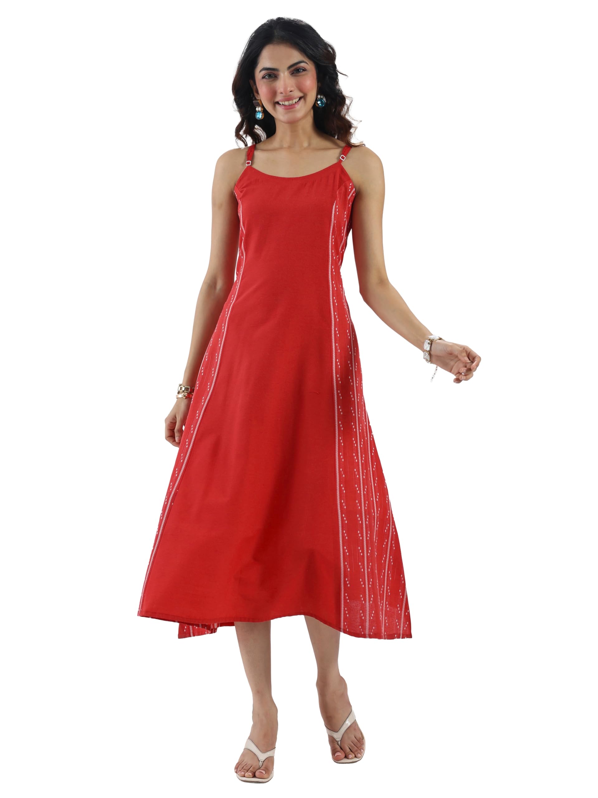 Printed Cotton Blend A Line Dress-picture-41