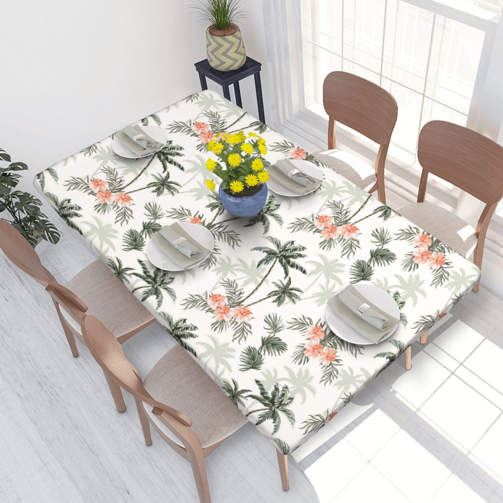 WKSGDSG Fitted Tablecloth For Dining Room 4ft, Elastic Edged Table Cover