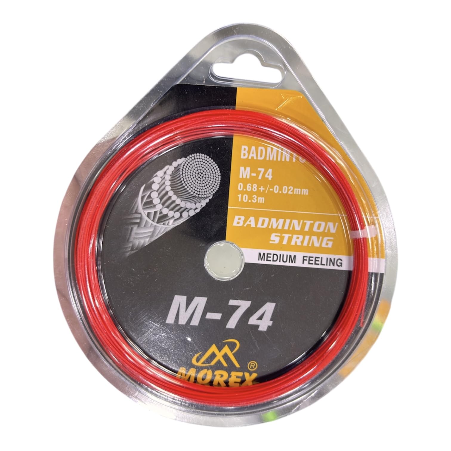 M-74 Badminton String, Red, Nylon, 0.68mm Diameter, 10.3m, Medium Feeling-picture-11
