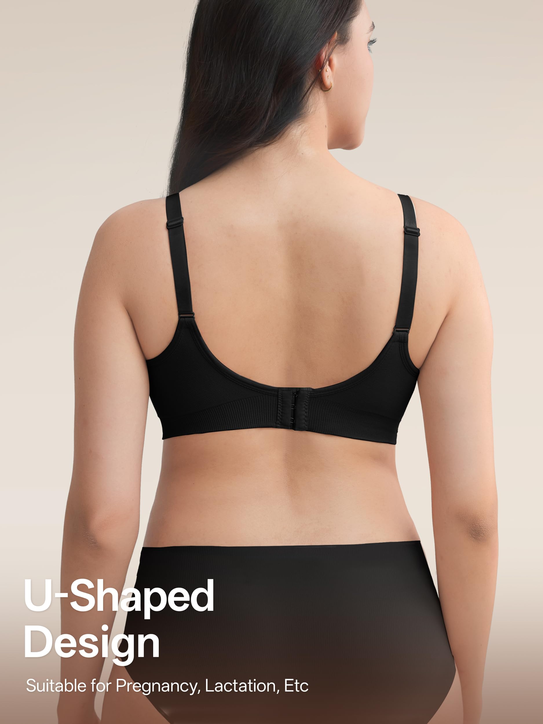 Angelhood Soutien-gorge d'allaitement ultra confortable sans couture pour maternité avec extension de soutien-gorge