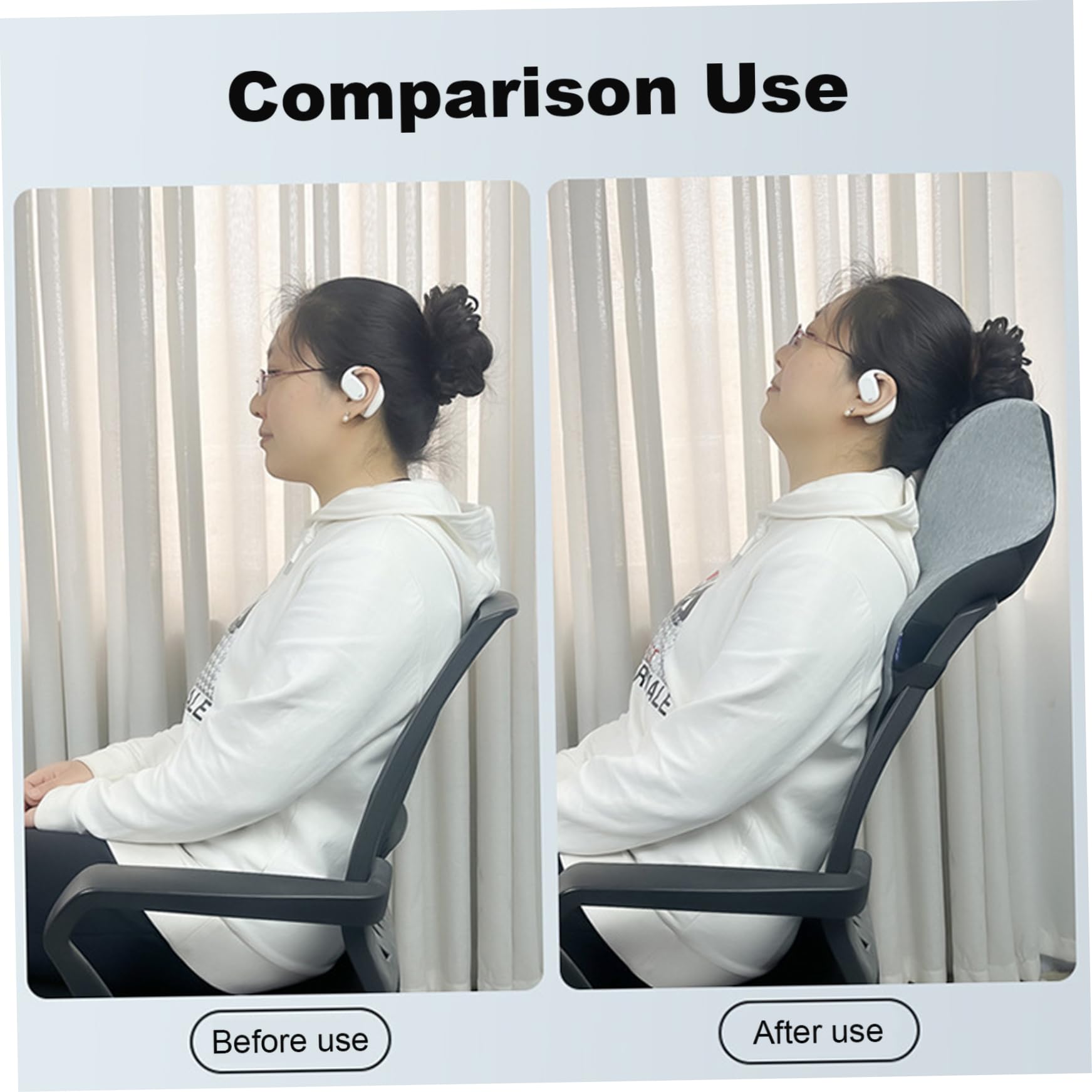Supporto al collo per sedia da ufficio cuscino per pentola ergonomica in memory foam con sedia da scrivania a cinghia regolabile cuscini a testa di spugna elastico per seggiolino per auto e uffi