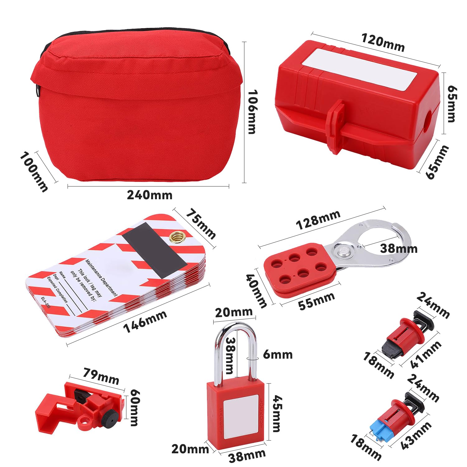Kit de bloqueo eléctrico profesional, kit de bloqueo, candado de saludable, kit de bloqueo de interruptor eléctrico, Adecuado para plantas de procesamiento y instalaciones de producción
