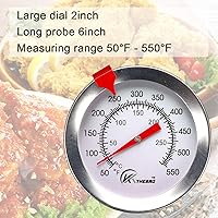 Vista 3 de KT THERMO - Termómetro de freír profundo con lectura instantánea, termómetro de dial, termómetro de carne para cocinar con pincho de acero