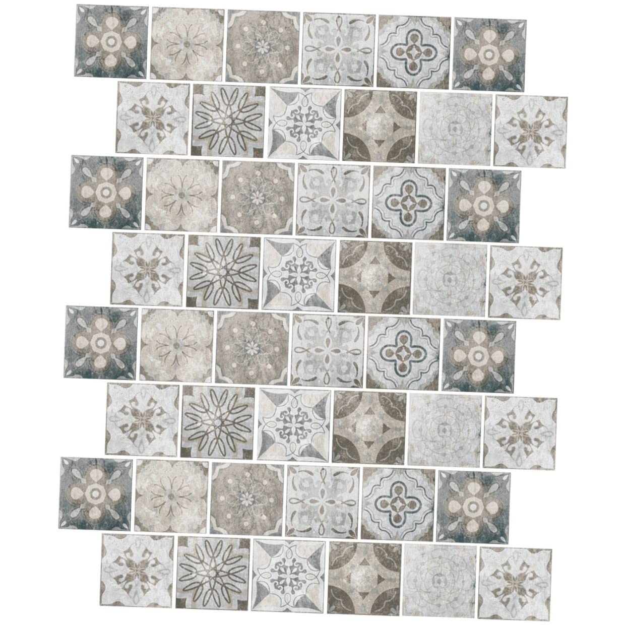 Stickers muraux carrelage Operitacx | Lot de 48 pièces auto-adhésifs en PVC effet brique métro