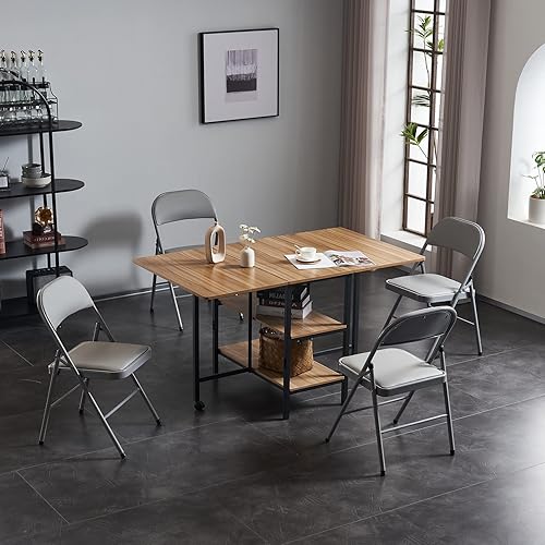 Miniatura 7 de Paquete de 12 sillas plegables con asientos acolchados, sillas plegables de plástico, sillas plegables portátiles, apilables, comerciales con marco