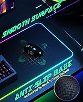 Vista 5 de Mouse Pads Anime Game RGB XXL Large Gaming Mousepad LED Backlit Carpet Mause Pad Game Keyboard Mouse Pad Gamer Mat Computer Mice Mat 35.43 inch