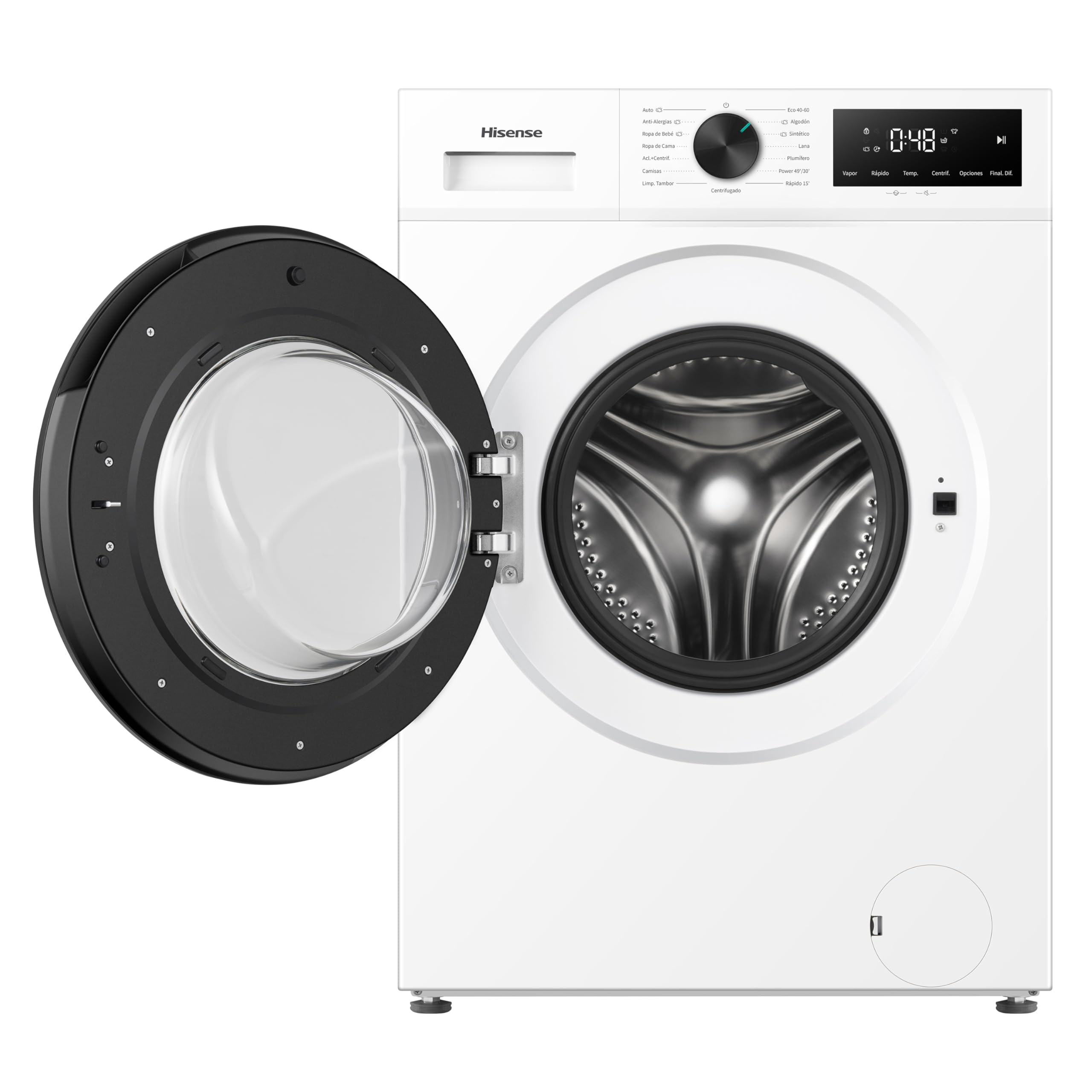 Hisense WF1I1142BWL - Lavadora 11 Kg, 1400 rpm, Clase A, Fondo 59cm, Lav. Power 49’ y Rápidos 30' y 15', Dispensador Automix, Lavado Auto Wash, Antiarrugas, iFit™ Fondo Optimizado, Vapor 99,9%, Blanco