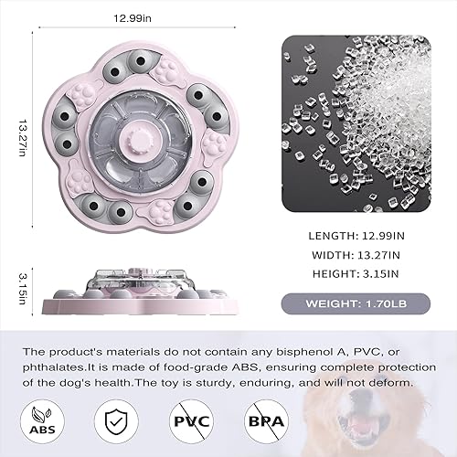 Miniatura 9 de KADTC Rompecabezas para perros medianosgrandes, rompecabezas de soplado lento, alimentador, dispensador de alimentos, nivel de alimentación, nivel