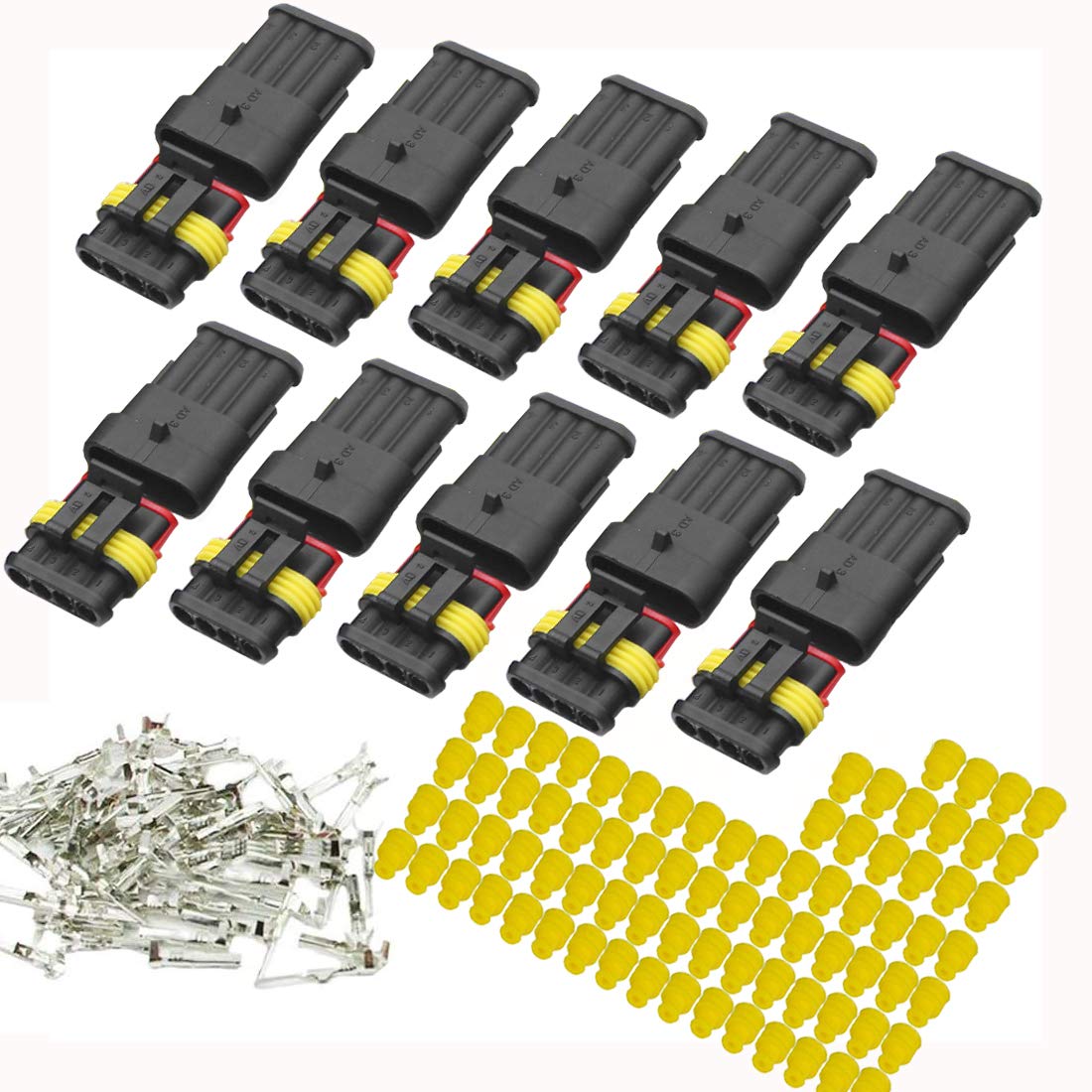 Buy YETOR 4 pin connector kit, 10 Kit Car Auto Electrical Connectors