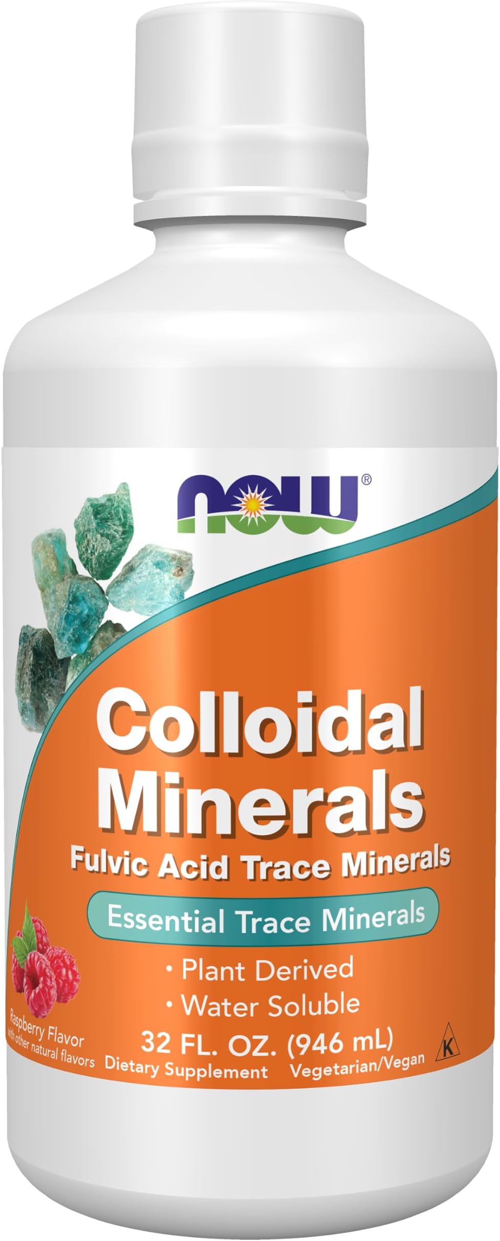 Foods Supplements, Colloidal Minerals Liquid, Plant Derived, Essential Trace Minerals, Raspberry, 32-Ounce