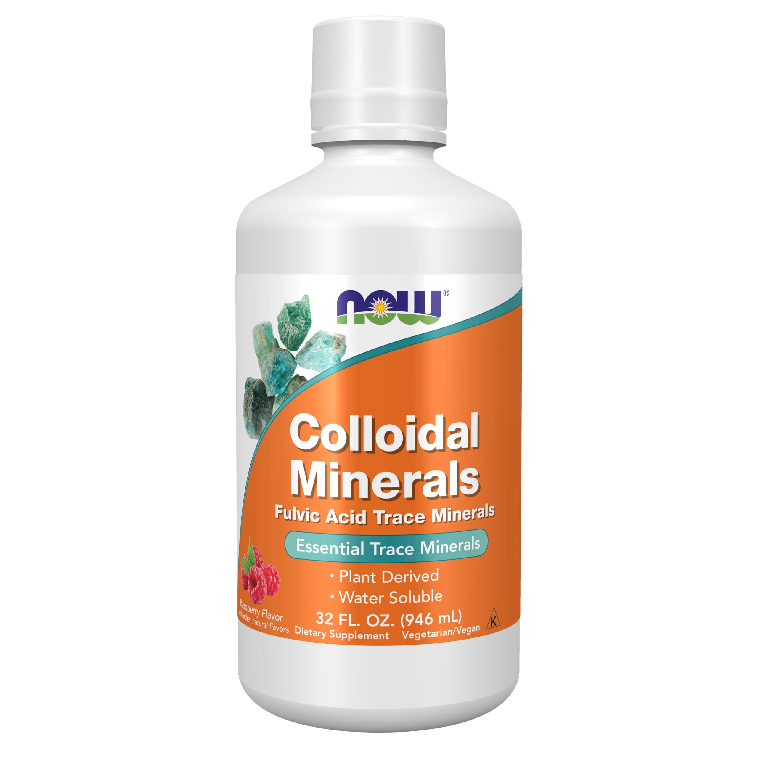 NOW Supplements, Colloidal Minerals Liquid, Raspberry, 32 fl. oz 32 Fl Oz (Pack of 1)