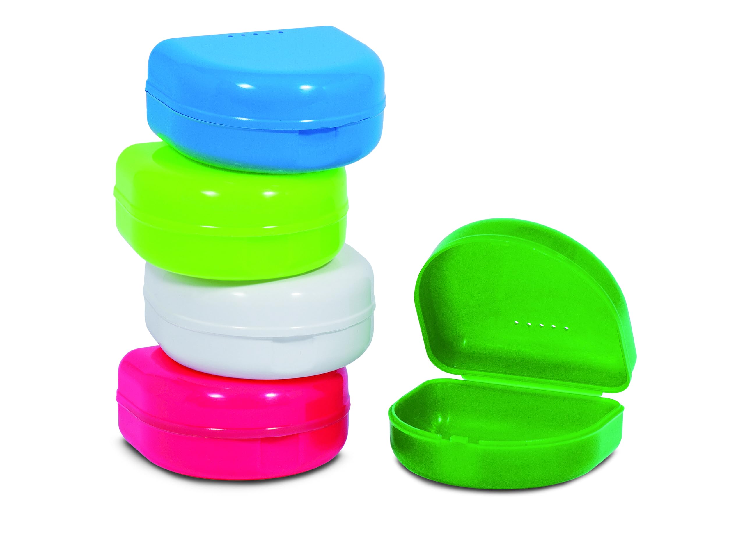 Ortho-Box Porta Protesi per apparecchi ortodontici mobili e protesi in plastica antiurto (colori assortiti) conf. 25 pz