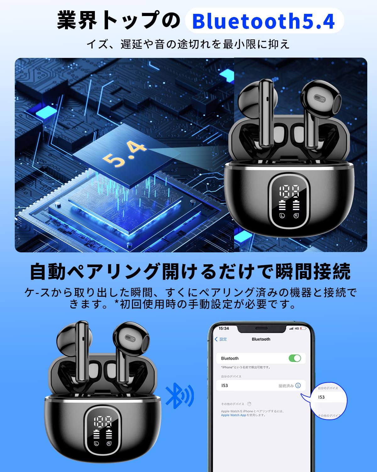 iPhone Bluetooth5 イヤホン Amazon.co.jp: イヤホン Bluetooth ワイヤレスイヤホン AIスマートENC
