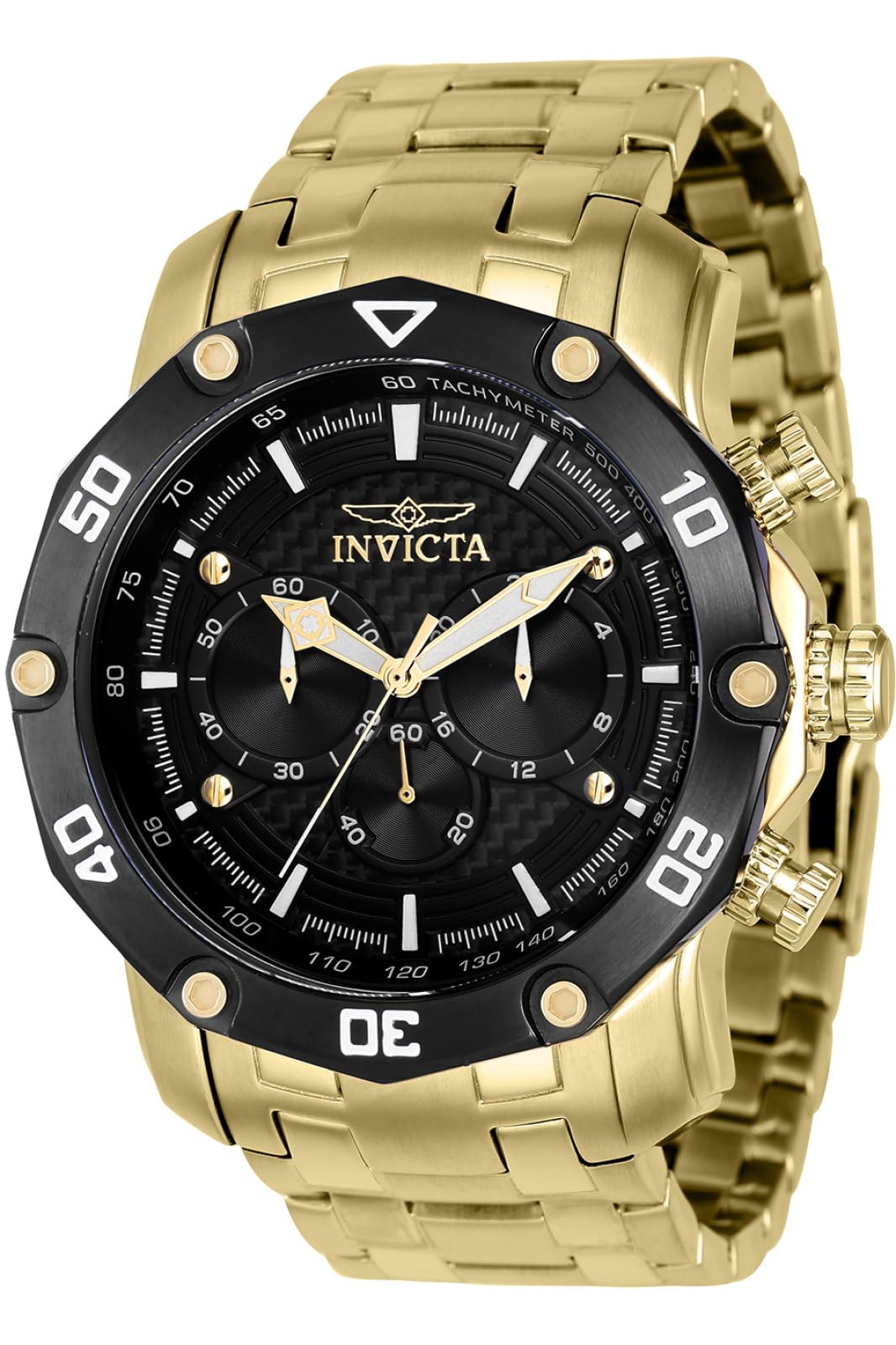INVICTAPro Diver 37725 - Reloj de Cuarzo para Hombre, 50 mm, Dorado, Pulsera