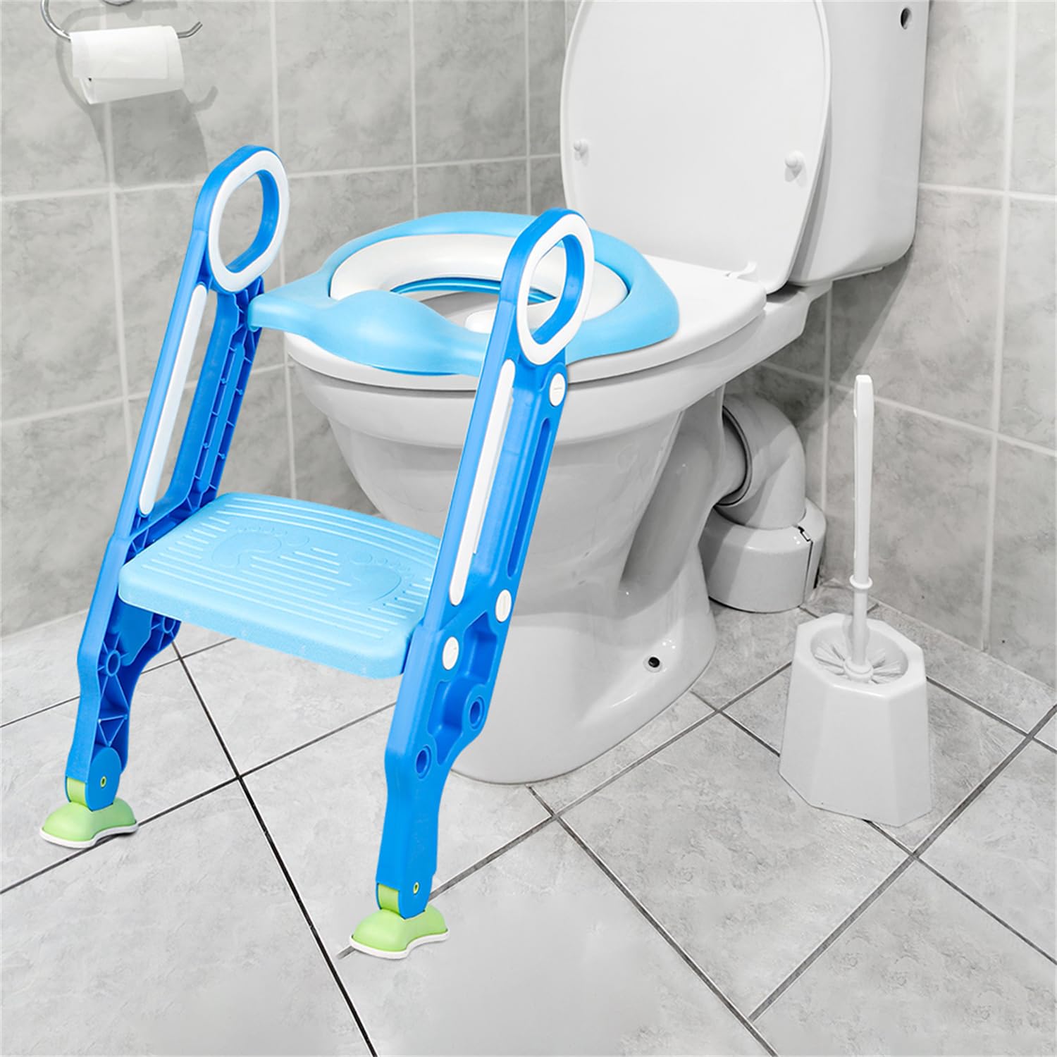 Reductor de inodoro infantil con asiento suave, elevador de inodoro infantil con marcha pendiente ajustable, el inodoro bebe es práctico y fácil de instalar