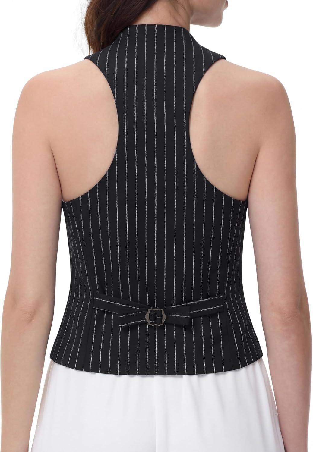Women Suit Vest V Neck Button Down Vest Top Tuxedo Waistcoat Sleeveless Racerback Fashion Vests Blazer