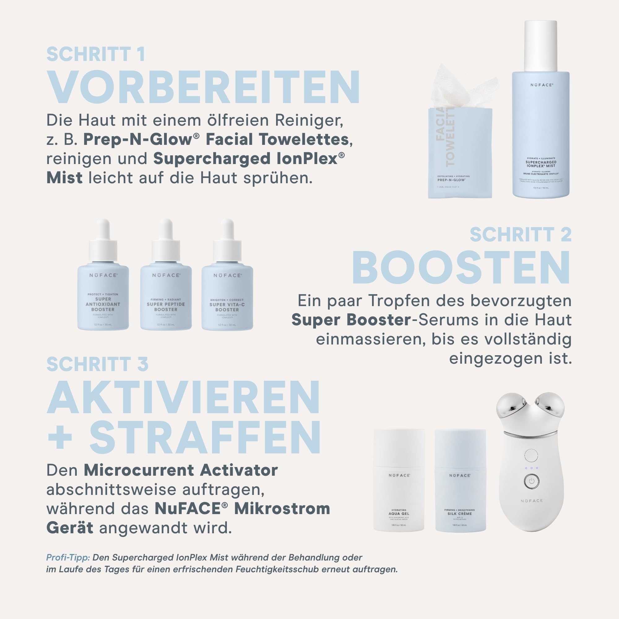 NuFACE Aqua Gel Activator - leitfähiges Gel & Aktivator - mit IonPlex & Hyaluronsäure - optimiert Mikrostrom-Behandlungen mit dem NuFACE Microcurrent Device (295 ml)